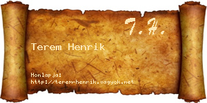 Terem Henrik névjegykártya